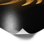 Golden Angel Wings op zwarte achtergrond Foto Afdruk (Hoek)