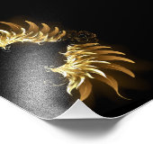 Golden Angel Wings op zwarte achtergrond Foto Afdruk (Hoek)