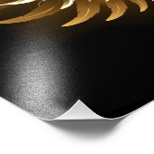 Golden Angel Wings op zwarte achtergrond Foto Afdruk (Hoek)