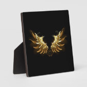 Golden Angel Wings op zwarte achtergrond Fotoplaat (Voorkant)