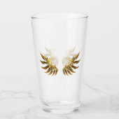Golden Angel Wings op zwarte achtergrond Glas (Achterkant)