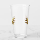 Golden Angel Wings op zwarte achtergrond Glas (Rechts)