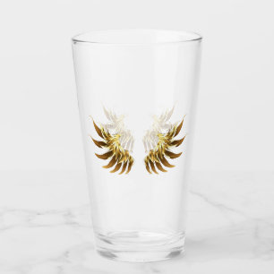 Golden Angel Wings op zwarte achtergrond Glas