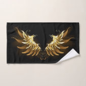 Golden Angel Wings op zwarte achtergrond Handdoek (Handdoek)