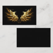 Golden Angel Wings op zwarte achtergrond Informatiekaartje (Voorkant / Achterkant)