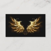 Golden Angel Wings op zwarte achtergrond Informatiekaartje (Voorkant)