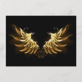 Golden Angel Wings op zwarte achtergrond Informatiekaartje (Voorkant)
