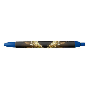 Golden Angel Wings op zwarte achtergrond Inkt Pen