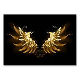 Golden Angel Wings op zwarte achtergrond Kaart