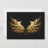 Golden Angel Wings op zwarte achtergrond Kaart (Voorkant)