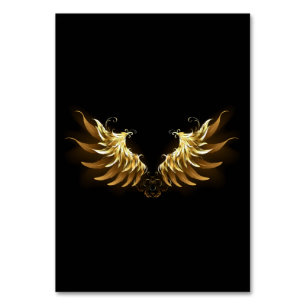 Golden Angel Wings op zwarte achtergrond Kaart