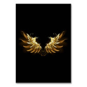 Golden Angel Wings op zwarte achtergrond Kaart (Voorkant)