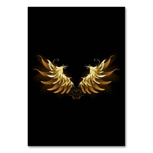 Golden Angel Wings op zwarte achtergrond Kaart (Voorkant)