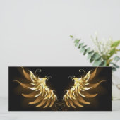 Golden Angel Wings op zwarte achtergrond Kaart (Staand voorkant)