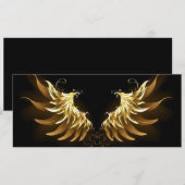 Golden Angel Wings op zwarte achtergrond Kaart (Voorkant / Achterkant)