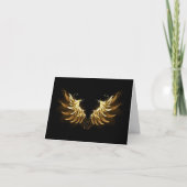 Golden Angel Wings op zwarte achtergrond Kaart (Voorkant)