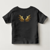 Golden Angel Wings op zwarte achtergrond Kinder Shirts (Achterkant)