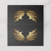 Golden Angel Wings op zwarte achtergrond Klantenkaartje (Buitenkant ongevouwen)