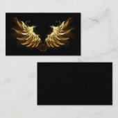 Golden Angel Wings op zwarte achtergrond Kortingskaartje (Voorkant / Achterkant)