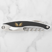 Golden Angel Wings op zwarte achtergrond Kurkentrekker (Voorkant)