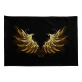 Golden Angel Wings op zwarte achtergrond Kussensloop (Achterkant-Rechts)