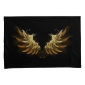 Golden Angel Wings op zwarte achtergrond Kussensloop (Voorkant-Rechts)