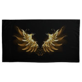 Golden Angel Wings op zwarte achtergrond Kussensloop (Voorkant)