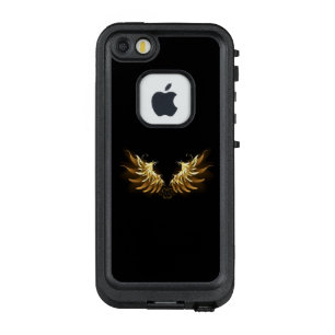 Golden Angel Wings op zwarte achtergrond LifeProof FRÄ’ iPhone SE/5/5s Hoesje