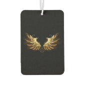 Golden Angel Wings op zwarte achtergrond Luchtverfrisser (Achterkant)