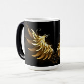 Golden Angel Wings op zwarte achtergrond Magische Mok (Voorkant links)
