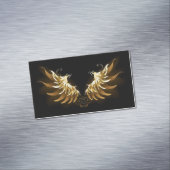 Golden Angel Wings op zwarte achtergrond Magnetisch Visitekaartje (Voorbeeld)