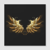 Golden Angel Wings op zwarte achtergrond Magnetische Uitnodiging (Voorkant)