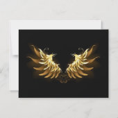Golden Angel Wings op zwarte achtergrond Magnetische Uitnodiging (Voorkant)