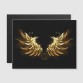 Golden Angel Wings op zwarte achtergrond Magnetische Uitnodiging (Voorkant / Achterkant)