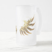 Golden Angel Wings op zwarte achtergrond Matglas Bierpul (Voorkant rechts)