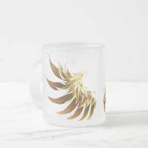 Golden Angel Wings op zwarte achtergrond Matglas Koffiemok