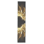 Golden Angel Wings op zwarte achtergrond Medium Tafelloper (Voorkant)