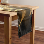 Golden Angel Wings op zwarte achtergrond Medium Tafelloper (Voorbeeld)