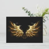 Golden Angel Wings op zwarte achtergrond Menu (Staand voorkant)