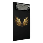 Golden Angel Wings op zwarte achtergrond Mini Klembord (Schuin)