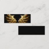 Golden Angel Wings op zwarte achtergrond Mini Visitekaartje (Voorkant / Achterkant)
