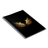 Golden Angel Wings op zwarte achtergrond Notitieboek (Rechterzijde)