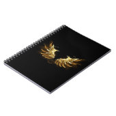 Golden Angel Wings op zwarte achtergrond Notitieboek (Linkerzijde)