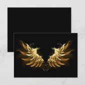 Golden Angel Wings op zwarte achtergrond Notitiekaartje (Voorkant / Achterkant)