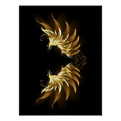 Golden Angel Wings op zwarte achtergrond Perfect Poster (Voorkant)