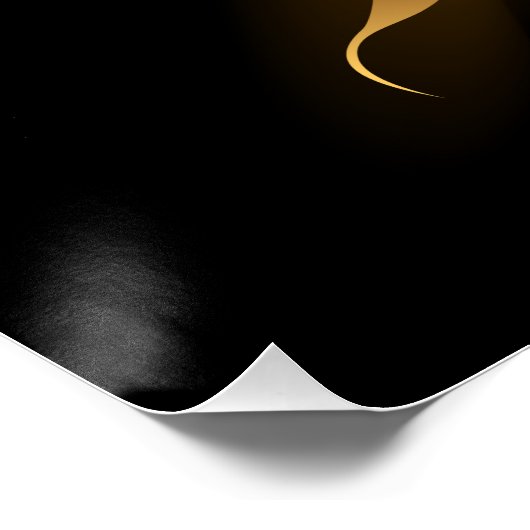 Golden Angel Wings op zwarte achtergrond Perfect Poster (Hoek)