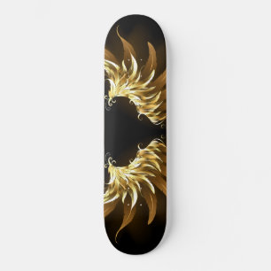 Golden Angel Wings op zwarte achtergrond Persoonlijk Skateboard