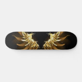 Golden Angel Wings op zwarte achtergrond Persoonlijk Skateboard (Horizontaal)