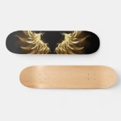 Golden Angel Wings op zwarte achtergrond Persoonlijk Skateboard (Horizontaal)