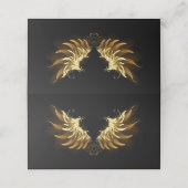 Golden Angel Wings op zwarte achtergrond Plaatskaartje (Buitenkant ongevouwen)